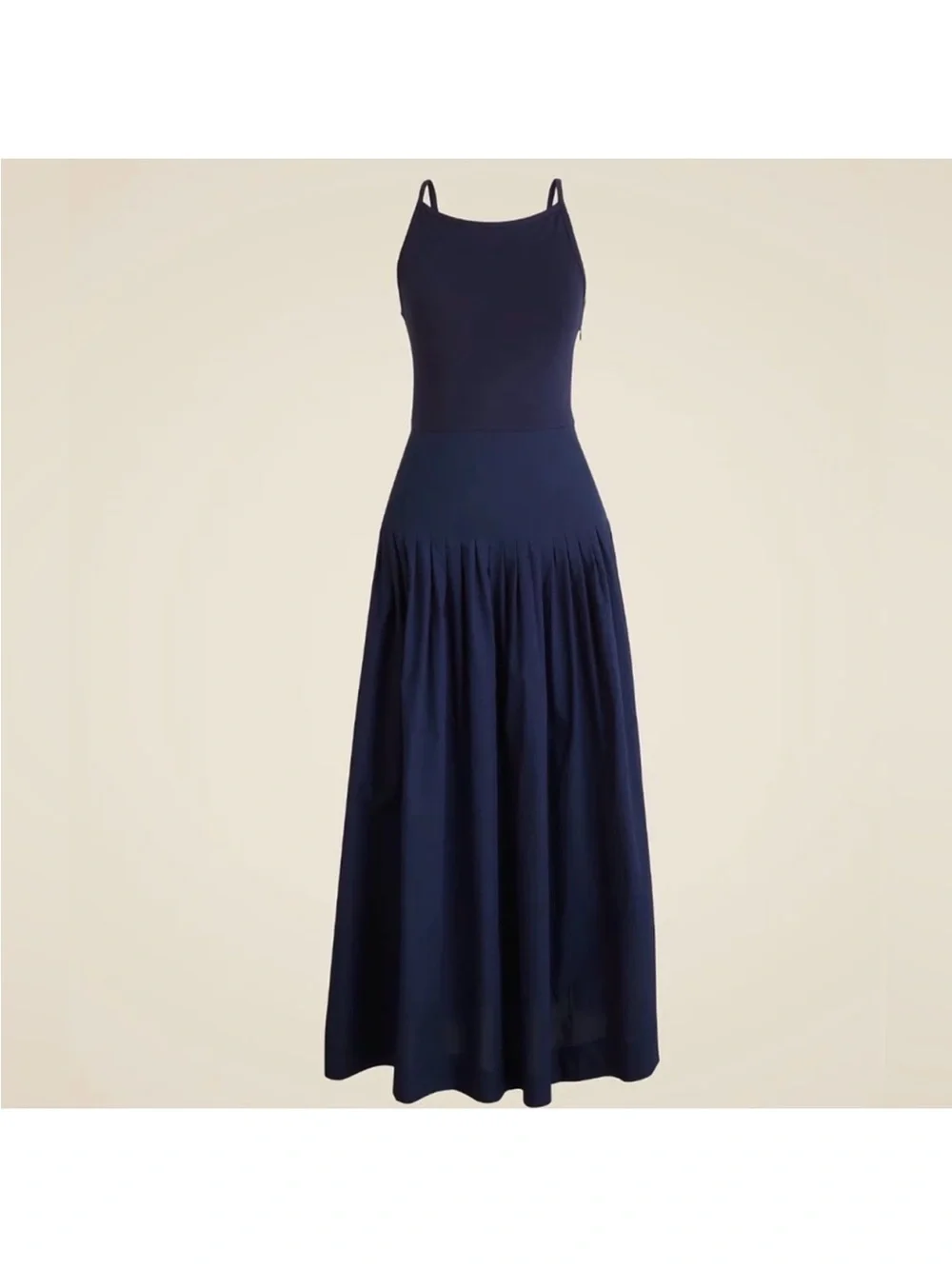 J. Crew Pintuck mixy dress Navy Sleeveless Maxi Skirt Dress